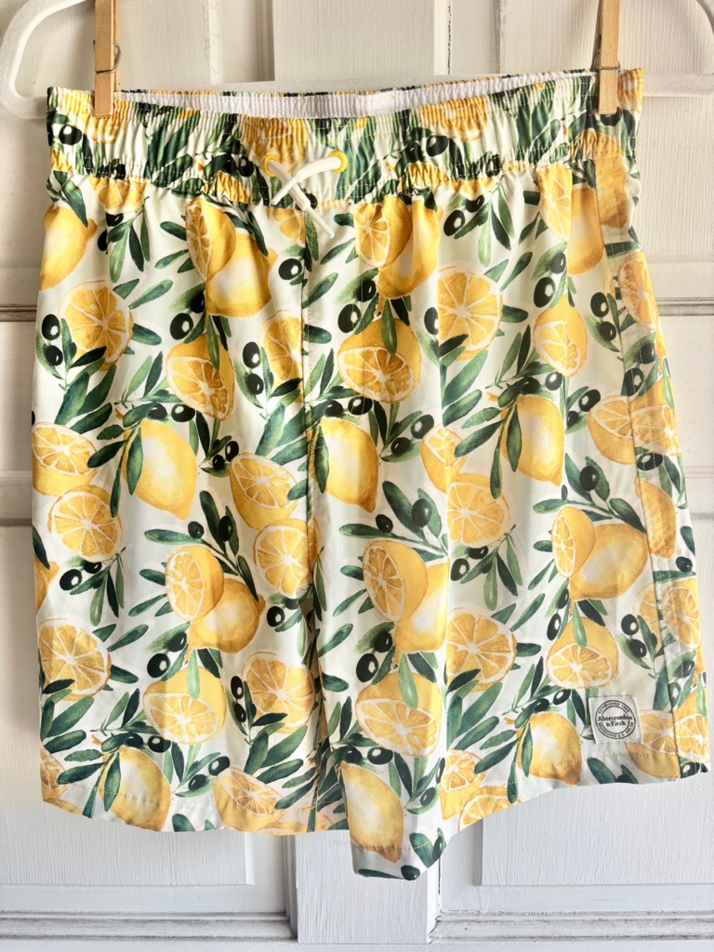 abercrombie kids lemon print swim trunks
